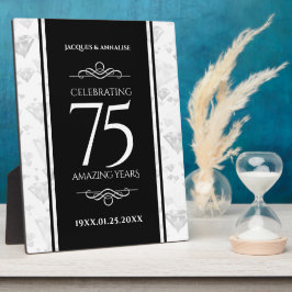 Elegant 75. Diamond Wedding Jubiläum Fotoplatte