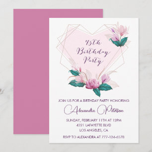 Elegant 75. Geburtstag Einladungen Pink Floral