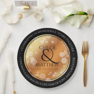 Elegant 7. 22. 49. Geburtstag der Kupferhochzeit Pappteller