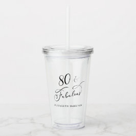 Elegant 80. Geburtstag Acryltrinkbecher