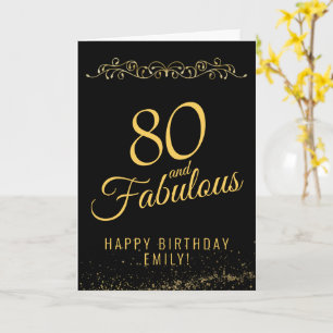 Elegant 80 und Fabelhaft Ornament 80. Geburtstag Karte