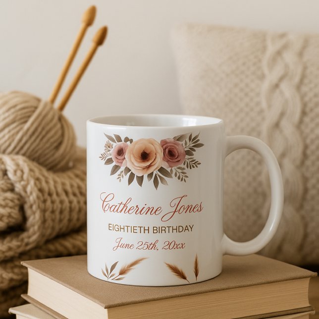 Elégant 80ème Anniversaire Mug pour grand-mère - B (Créateur téléchargé)