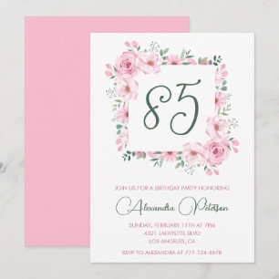 Elegant 85. Geburtstag Einladungen Floral Pink