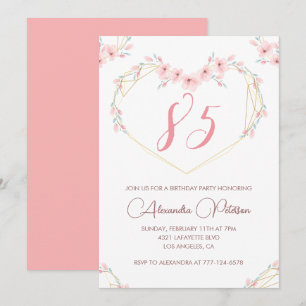 Elegant 85. Geburtstag Einladungen Pink Floral