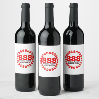Élégant 888 Angel Numéro Vin Bouteille Étiquette