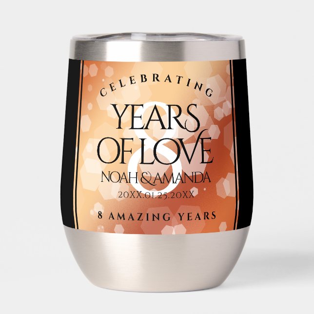 Élégant 8ème anniversaire de Mariage de bronze (Arrière)