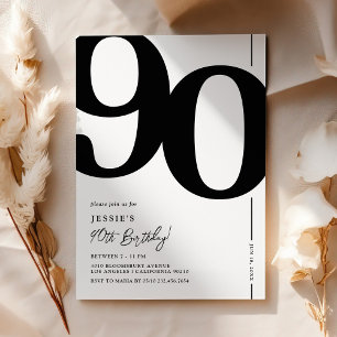 Elegant 90. Geburtstagsparty Einladung
