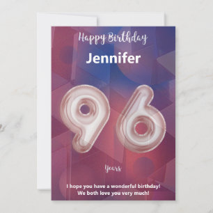 Elegant 96. Happy Birthday Card - individuell anpa