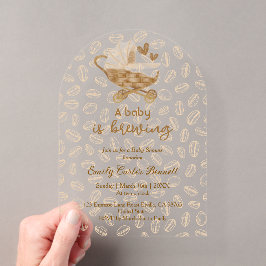 Elegant A Baby ist das Brewing Coffee Baby Shower Acryleinladungen