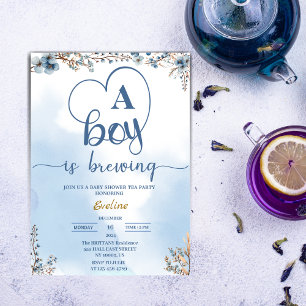 Elegant a Boy Braut Tea Party Babydusche Einladung