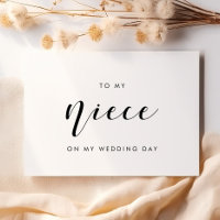 Elegant à ma nièce sur ma carte de jour de mariage