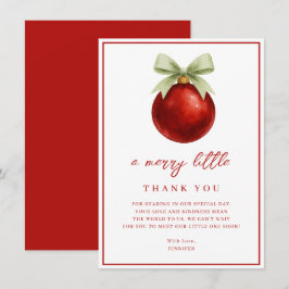 Elegant A Merry Little Christmas Baby Shower Dankeskarte