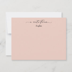Elegant "A Note From", einfach in Rosa Mitteilungskarte