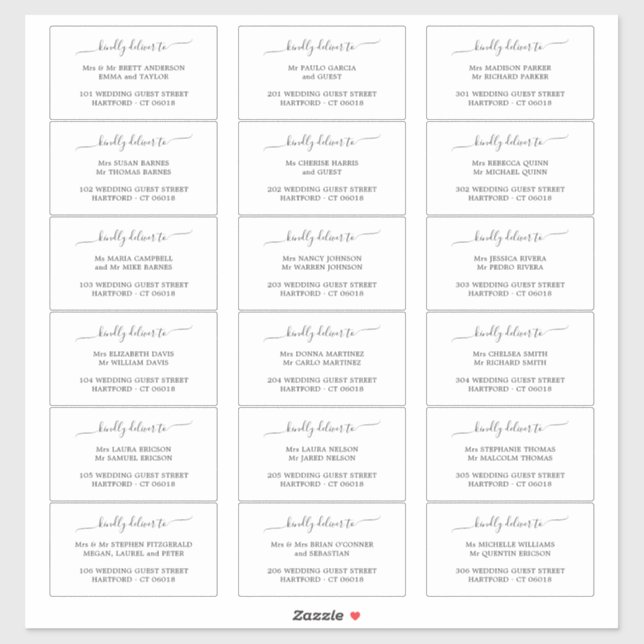 Elégant À Offrir À Étiquette de adresse Invité (Feuille)
