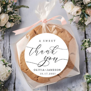 Elegant A Sweet Danke Gastgeschenk Hochzeit Runder Aufkleber