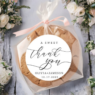 Elegant A Sweet Danke Gastgeschenk Hochzeit Runder Aufkleber