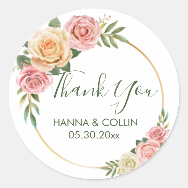 Elegant A Sweet Vielen Dank Gastgeschenk Hochzeit  Runder Aufkleber (Vorderseite)