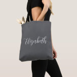 Elegant Abigail Script Personalisiert Name Gray Tasche<br><div class="desc">Elegant Abigail Script Personalisiert Name Individuelle Name Gray.</div>