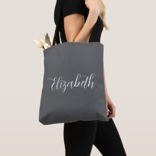 Elegant Abigail Script Personalisiert Name Gray Tasche