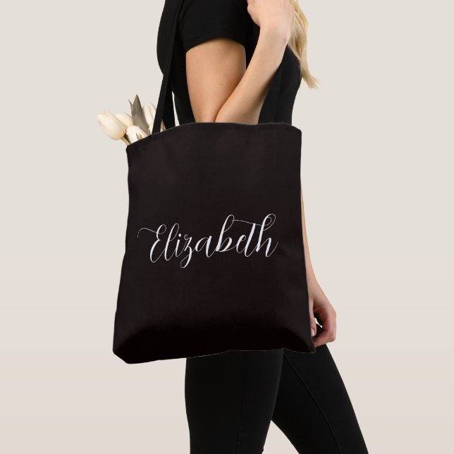 Elegant Abigail Script Personalisierter Name Dunke Tasche (Von Nahem)