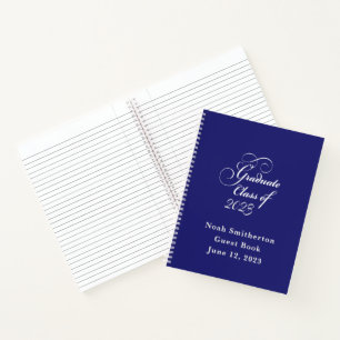Elegant Abschluss Class 2022 Blue Guest Book Notizbuch