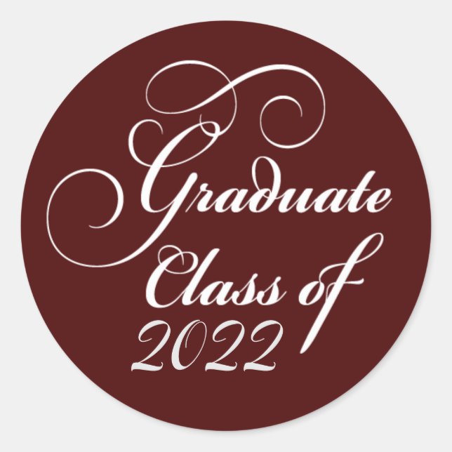 Elegant Abschluss Class of 2022 Vielen Dank Runder Aufkleber (Vorderseite)