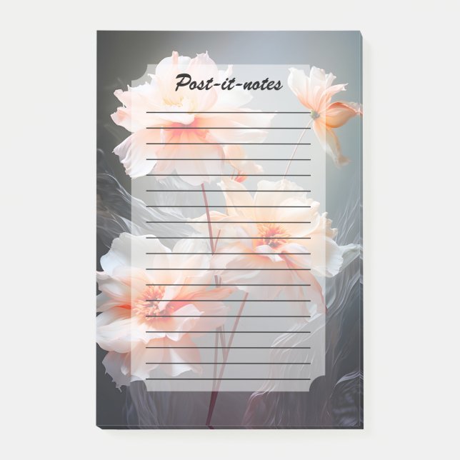 Elegant Abstract Blush Flower Misty Flow Post-it Klebezettel (Vorderseite)