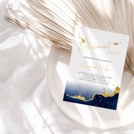 Elegant Abstract Watercolor Retirement Party Einladung