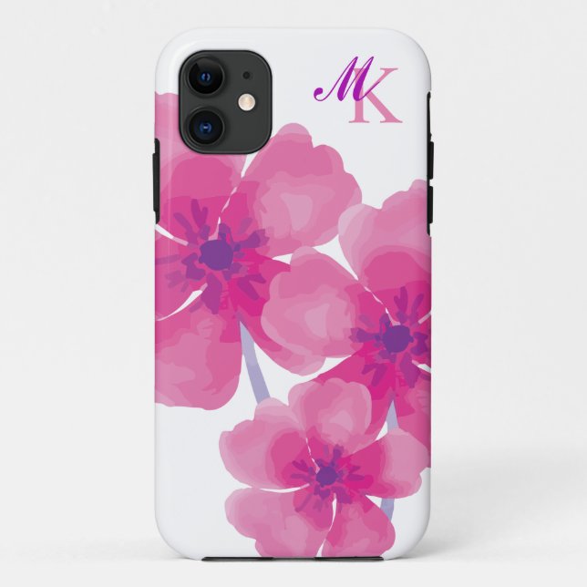 Elégant Abstrait aquarelle coque iphone floral (Dos)