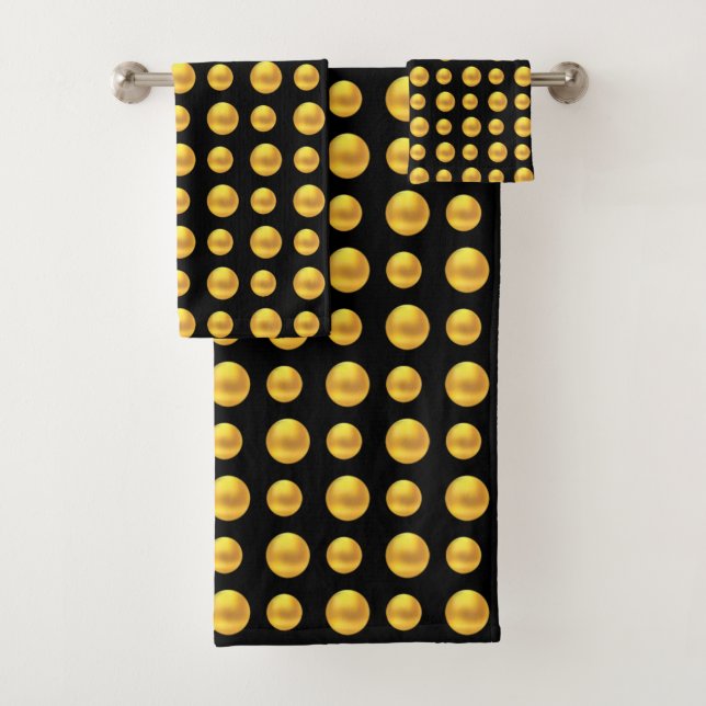 Elégant Abstrait Golden Dots sur noir (En situation)