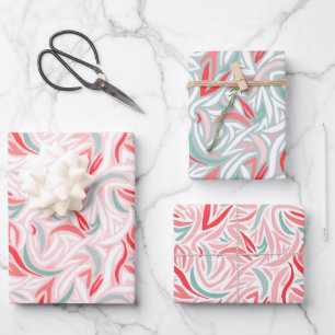 Elegant Abstrakt in White Christmas Geschenkpapier Set