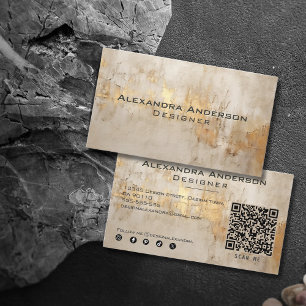 Elegant Abstrakt Ivory Gold Glittery Beruflich Visitenkarte