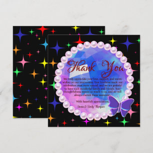 Elegant Abstrakt Lilac Pearl Wedding Anniversary Dankeskarte