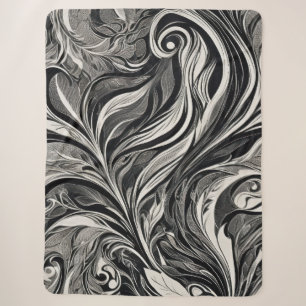 Elegant - Abstrakter Schwarz-Weiß-Fluss Sherpadecke