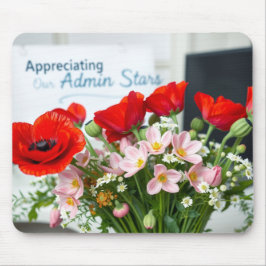 Elegant Admin Day Floral Thank You Design Mousepad