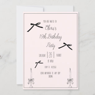 Élégant Ado de la Bow noire Invitation de fête d'a