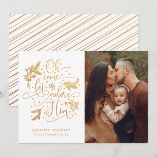 Elegant Adore Him Foto Weihnachten Gold White