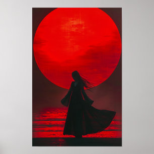 Elégant affiche en silhouette de beauté coréenne
