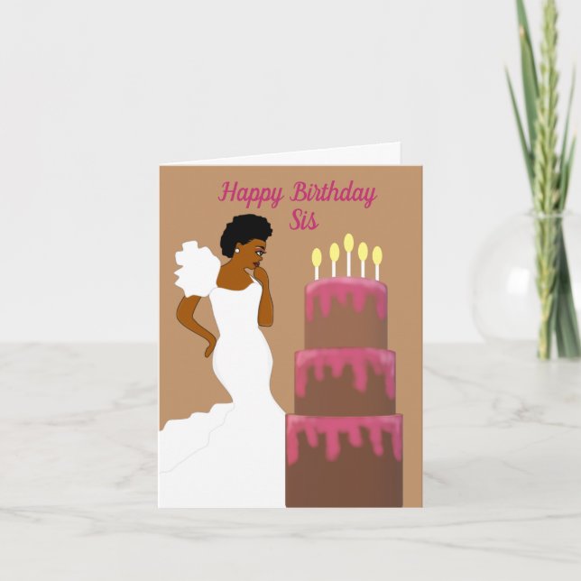 Elegant African American Sister Brown Karte (Vorderseite)