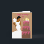 Elegant African American Sister Brown Karte<br><div class="desc">Diese schöne Geburtstagskarte zeigt eine afroamerikanische Frau mit einem schönen weißen Kleid. Schicken Sie Ihrer Schwester eine herzliche Karte,  die genau das ausdrückt,  was Sie gewollt haben zu sagen.</div>