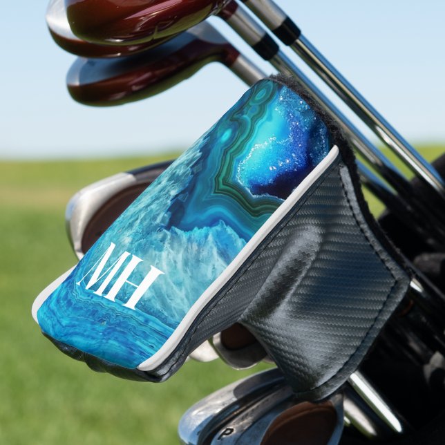 Elegant Agate Golfer Initial Monogram Golf Headcover (Elegant Agate Golfer Initial Monogram Golf Head Cover)