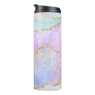 Elegant Agate   Hübscher Osterpastel Glold Glitze Thermosbecher