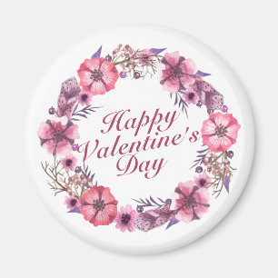 Élégant aimant Heureuse Sainte-Valentin à couronne