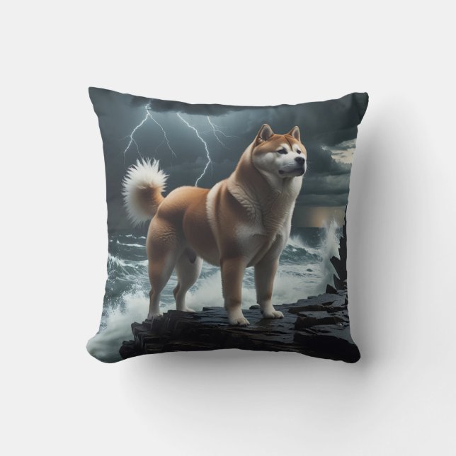Elegant Akita Throw Pillow Kissen (Vorderseite)