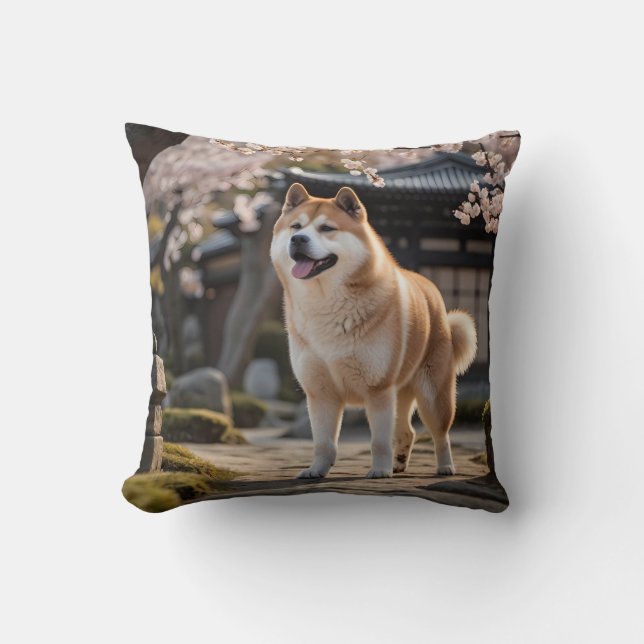 Elegant Akita Throw Pillow Kissen (Vorderseite)