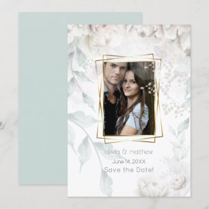 Elegant Alabaster White Peonies Einladung