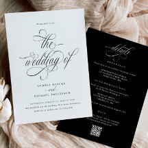 Elegant All in One Wedding Einladung mit Details