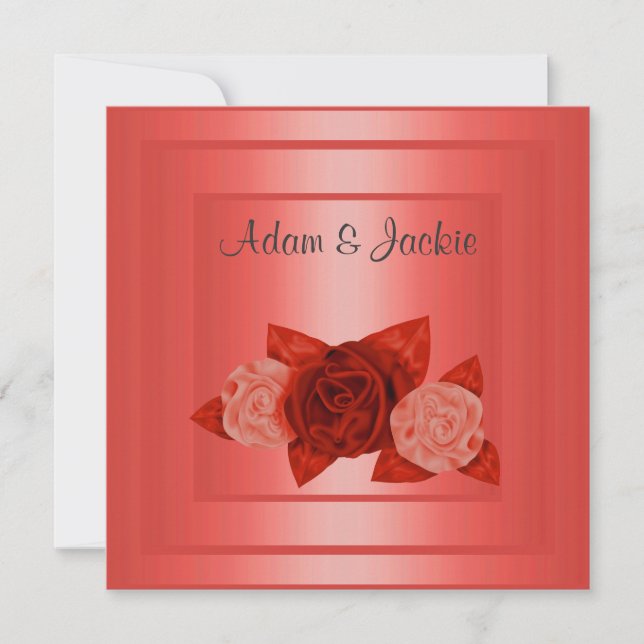 ELEGANT ALLRED ROSE WEDING INVITATION EINLADUNG (Vorderseite)