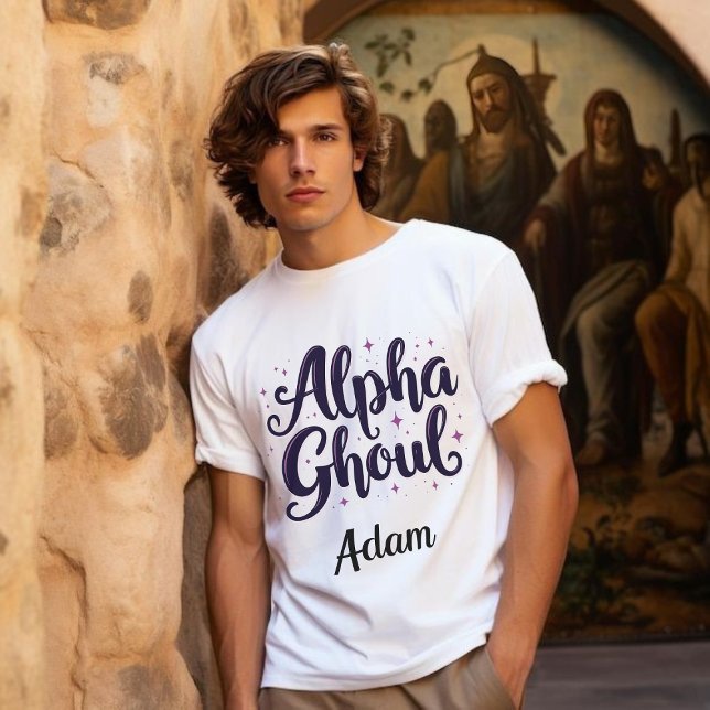 Elegant "Alpha Ghoul" Name Halloween Kalligrafie Sweatshirt (Von Creator hochgeladen)