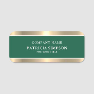Elegant Amazon Dark Green & Gold: Luxus & Moderne Namensschild